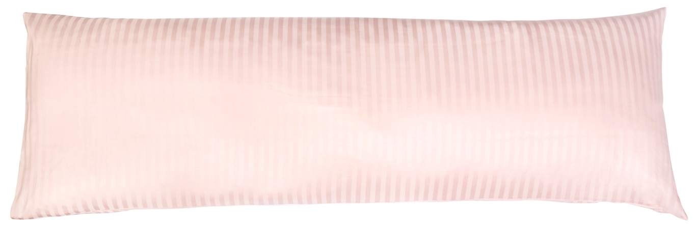 Kissenbezug 50x150 cm - 100% Baumwollsatin - Multipolster - klassische rosa Streifen