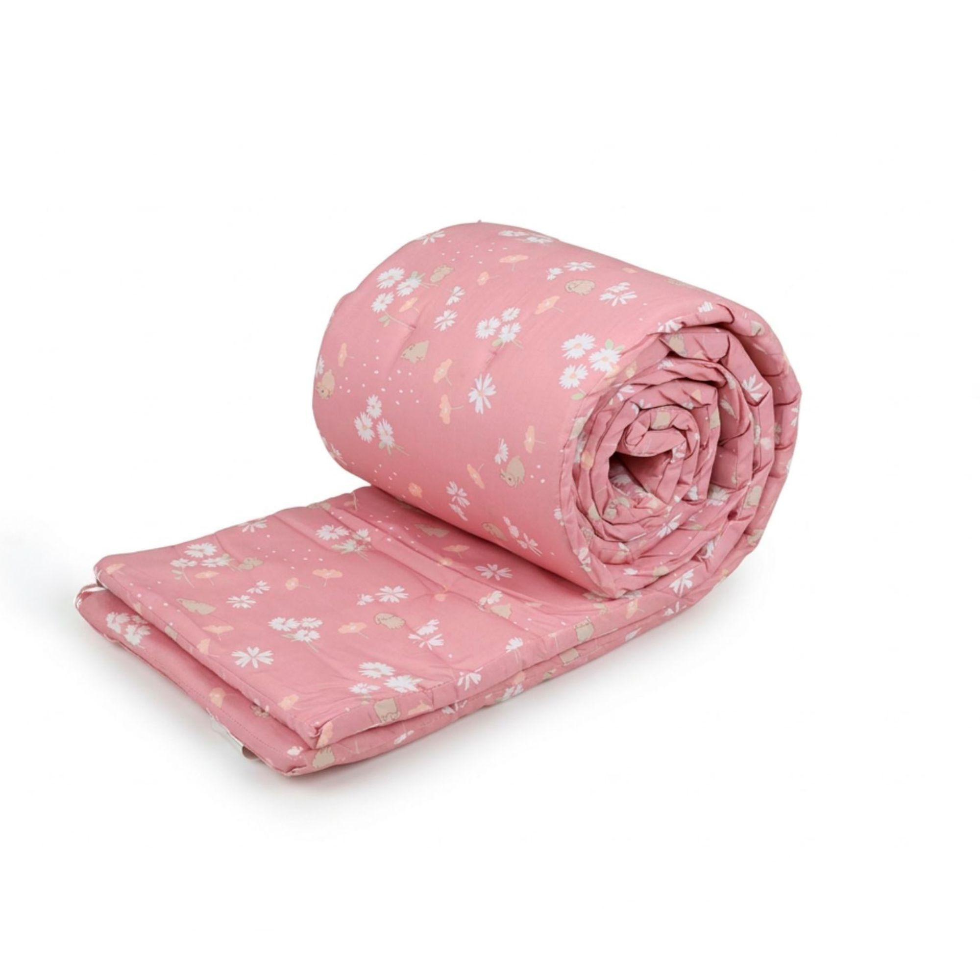 Nestchen - Passend für Gitterbett - Rosa mit Hasen und Blumen