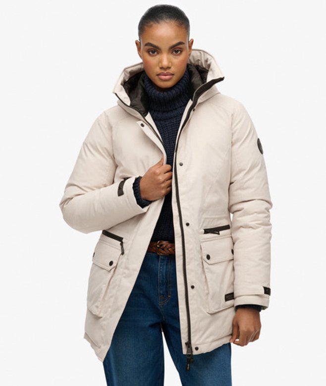 Superdry Damen City Wattierte Parka-jacke Grey - Größe: 40