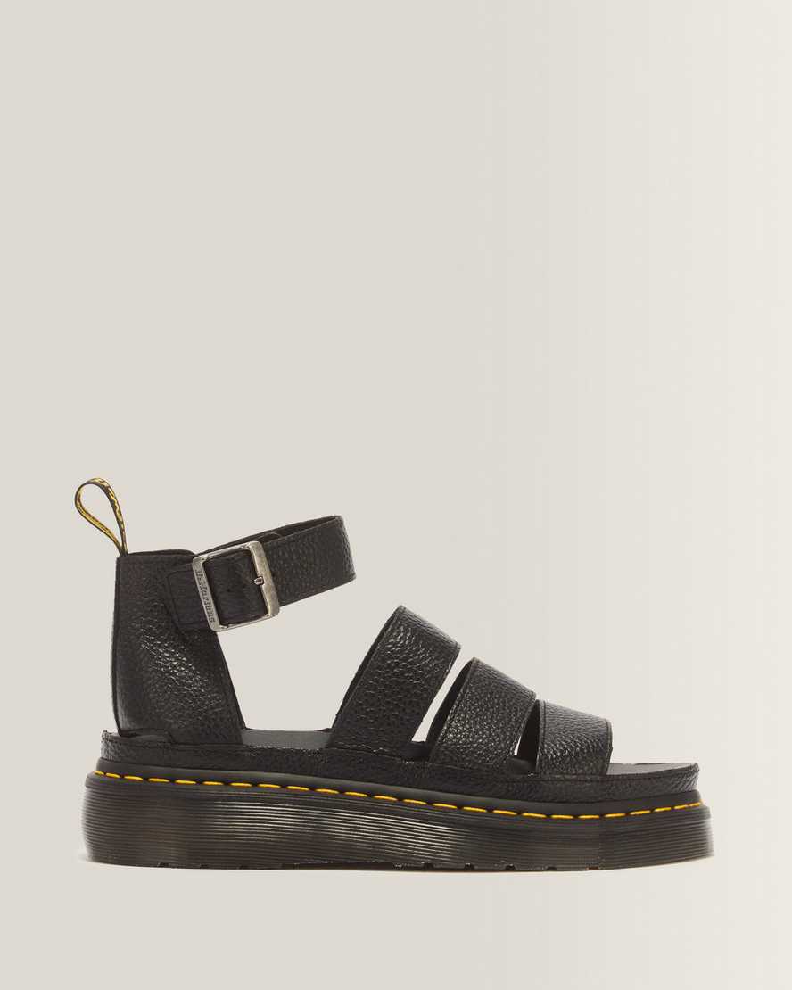 Dr. Martens Clarissa II Quad Milled Nappa Leder Plateau Sandalen in Schwarz, Größe: 42