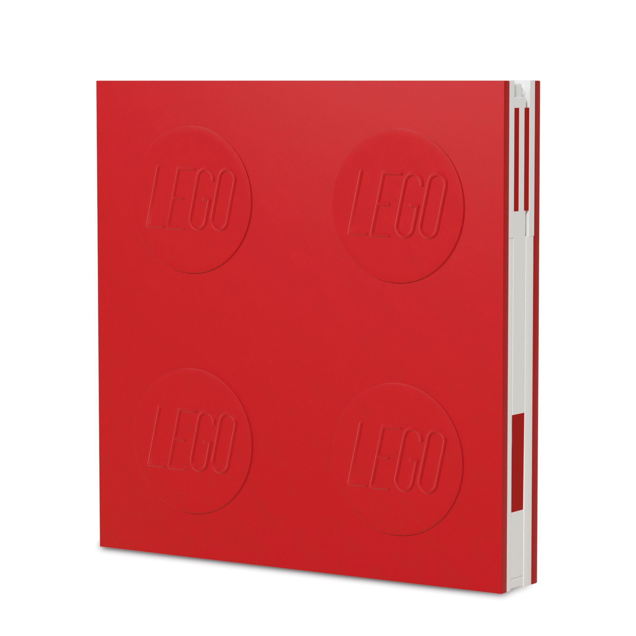 Verschließbares Notizbuch mit Gelschreiber in Rot