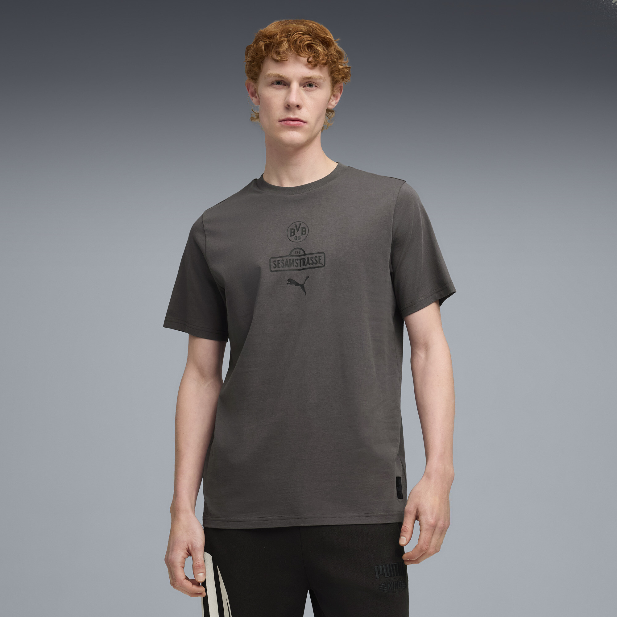 PUMA Borussia Dortmund x Sesamstraße T-Shirt Herren, Kleidung, Grau, L