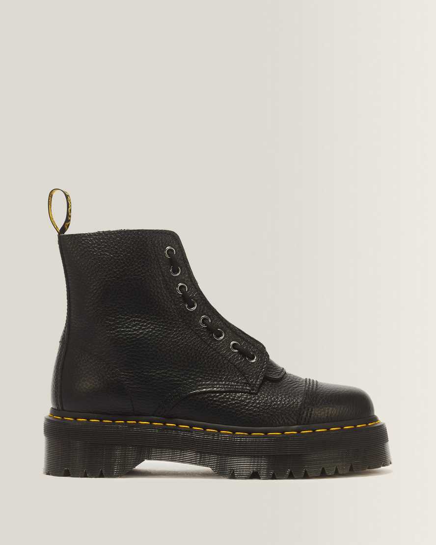 Dr. Martens Sinclair Plateau Stiefel, Leder Schuhe in Schwarz, Größe: 40