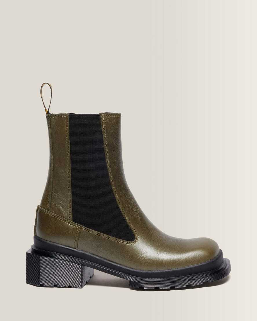 Dr. Martens Maybole Chelsea Square Toe Leder Stiefel in Grün, Größe: 41