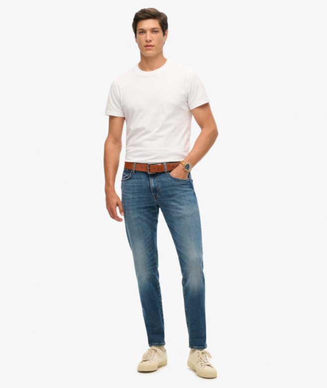 Superdry Herren Organic Cotton Vintage Slim Jeans Blau - Größe: 32/34