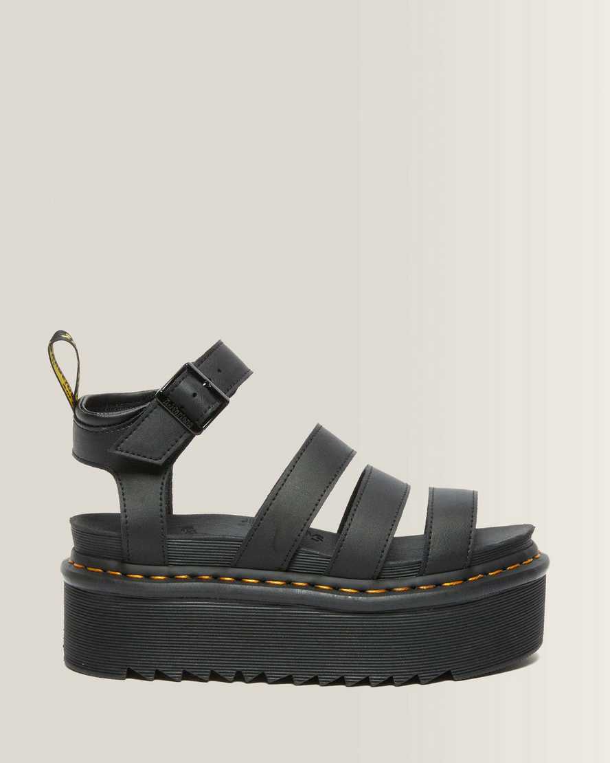 Dr. Martens Blaire Hydro Leder Gladiator Plateausandalen, in Schwarz, Größe: 40