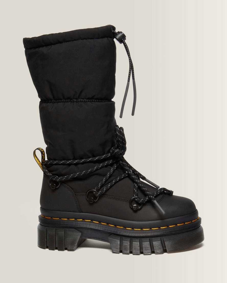 Dr. Martens Leder Audrick Hi Puffer Stiefel in Schwarz, Größe: 40