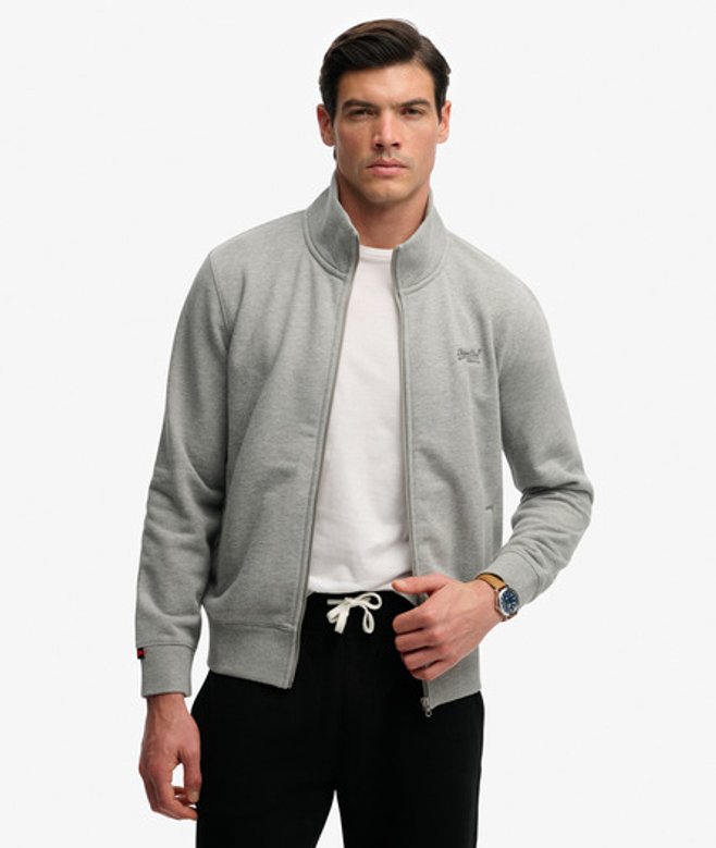 Superdry Herren Essential Trainingsjacke mit Logo Grey - Größe: S
