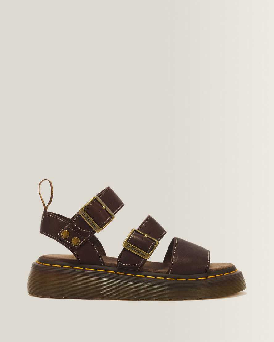 Dr. Martens Gryphon Quad Grizzly Leder Sandalen in Braun, Größe: 42