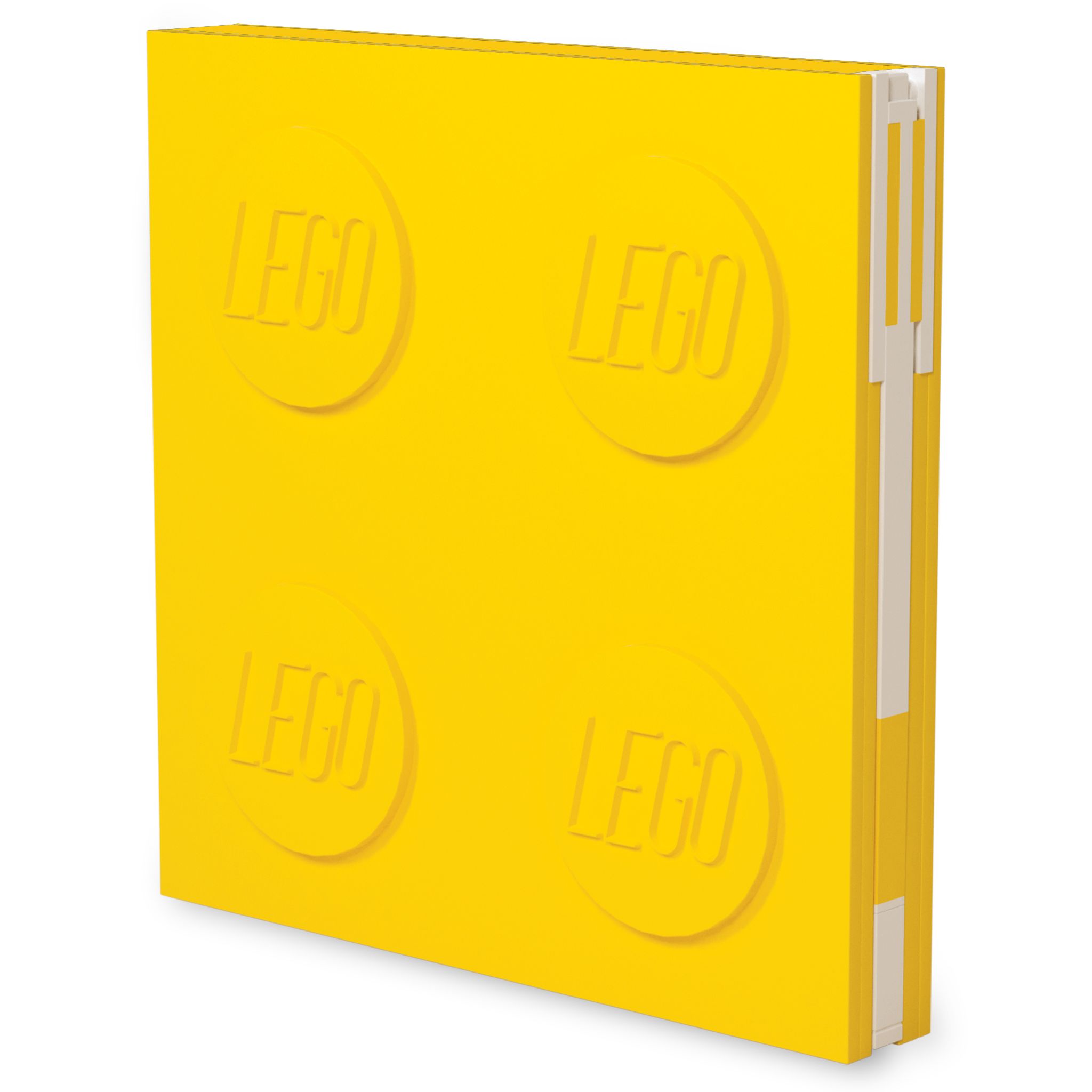 Verschließbares Notizbuch mit Gelschreiber in Gelb