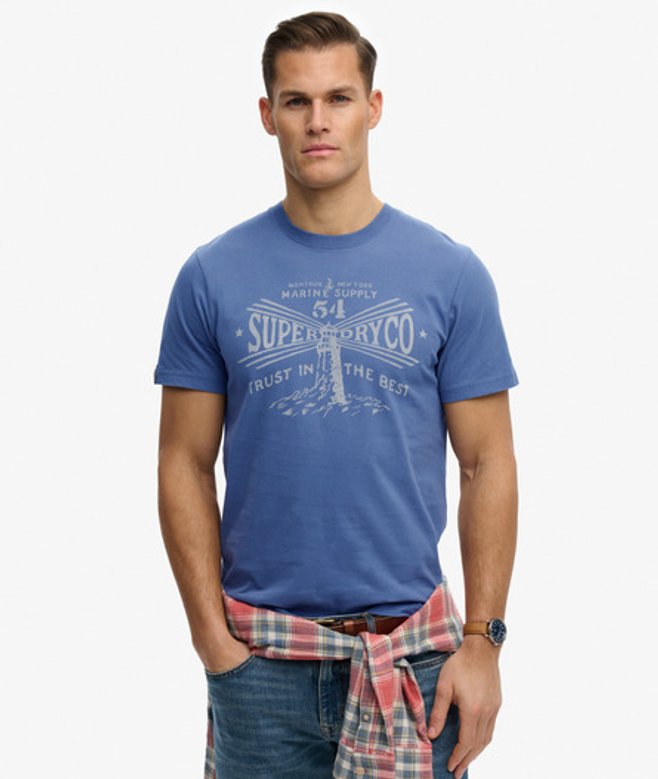 Superdry Herren Lo-fi Dockside T-shirt Navy - Größe: L