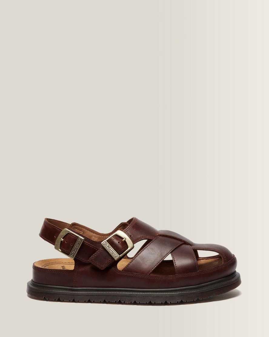 Dr. Martens San Fisherman Leder Sandalen in Bräunen, Größe: 39