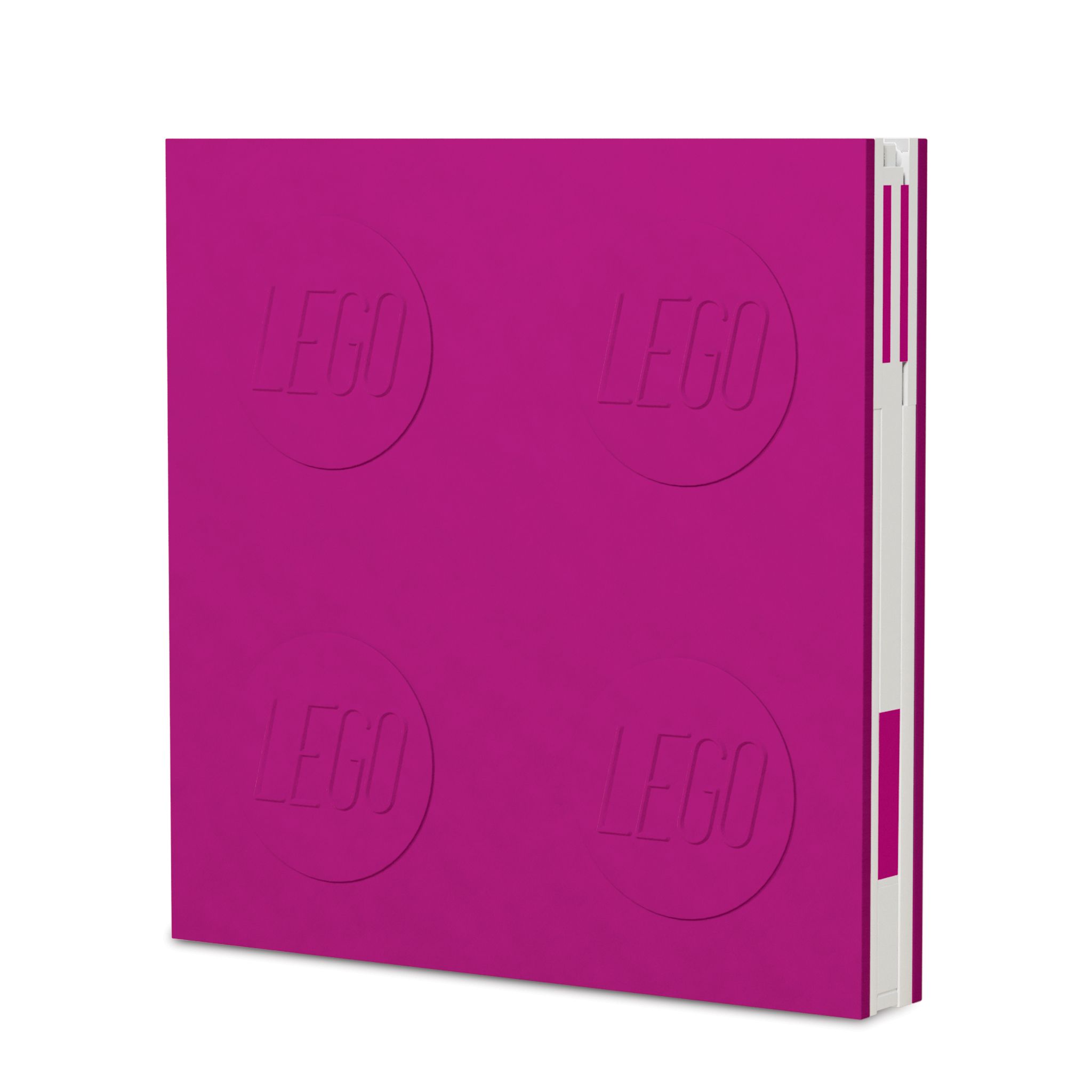 Verschließbares Notizbuch mit Gelschreiber in Violett