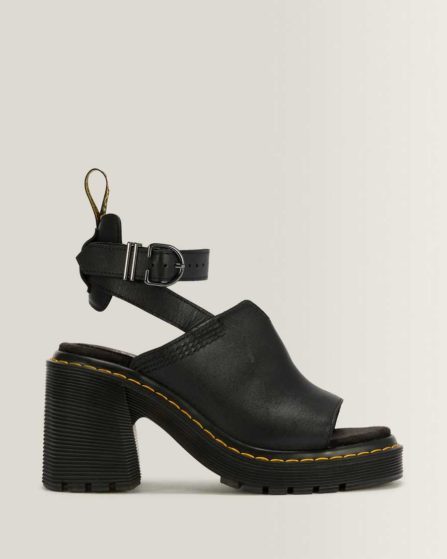 Dr. Martens Millee Leder Open Toe Sandalen in Schwarz, Größe: 41
