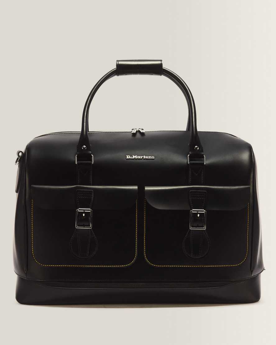 Dr. Martens Glattleder Weekender Tasche in Schwarz