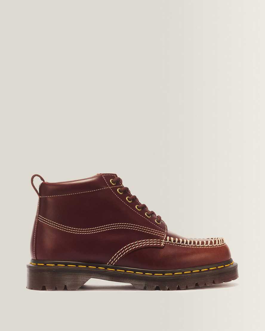 Dr. Martens Lowell Chukka Moc Toe Leder Ankle Stiefel Schuhe in Bräunen, Größe: 47