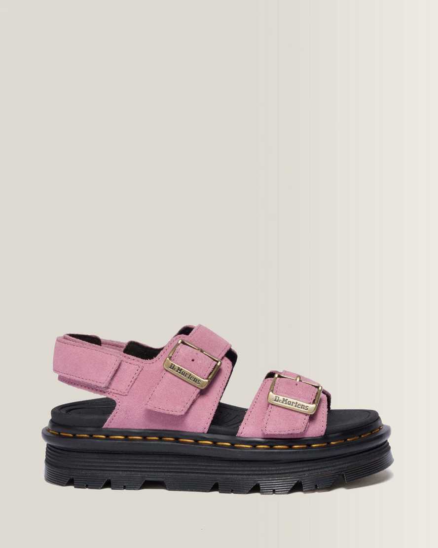 Dr. Martens Suède Zebzag Wildleder Sandalen in Rosa, Größe: 43