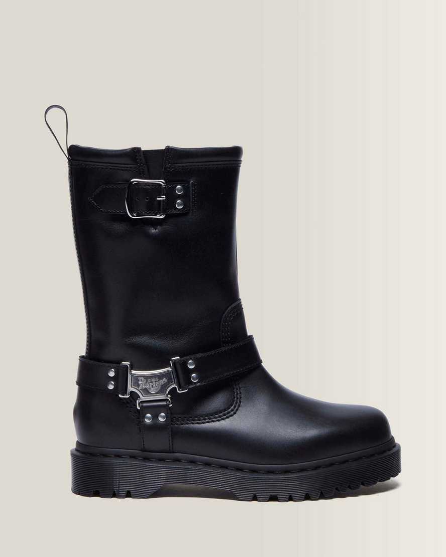 Dr. Martens Anistone Hohe Leder Biker Stiefel in Schwarz, Größe: 46