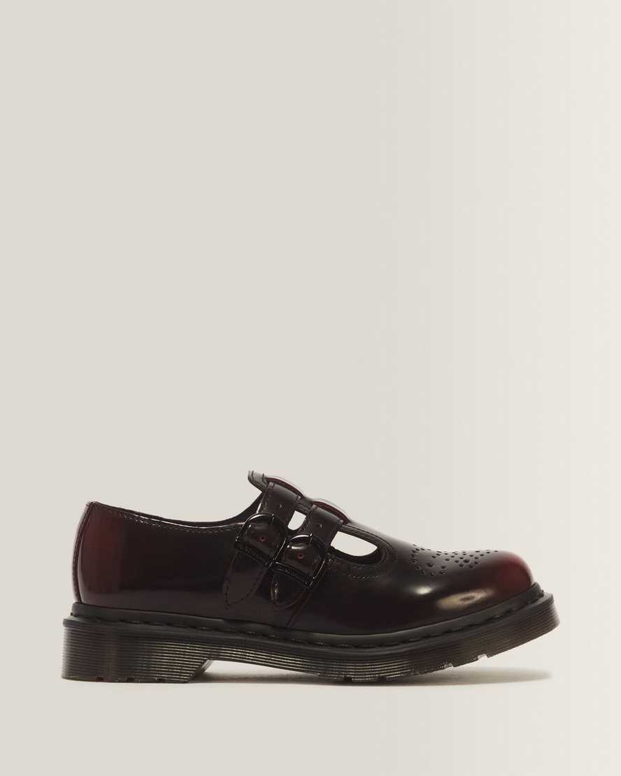 Dr. Martens 8065 Arcadia Rub Off Leder Mary Jane Schuhe in Rot, Größe: 41