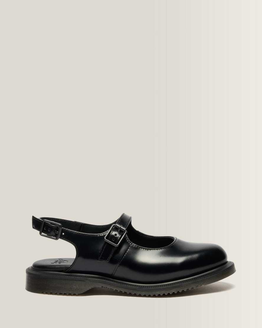 Dr. Martens Madaline Mary Jane Glattleder Sling Back Schuhe in Schwarz, Größe: 36