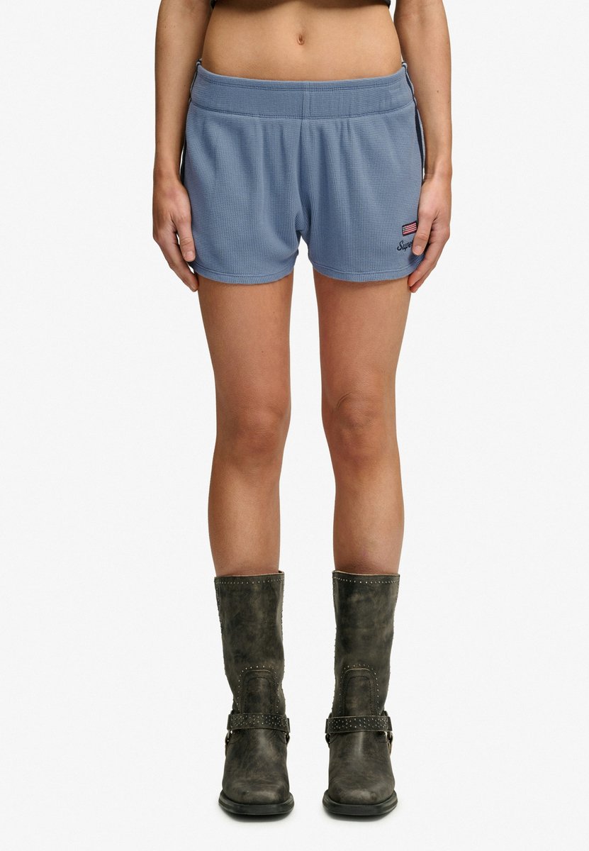 Superdry Damen Athletic Essentials Retro-shorts mit Waffelmuster Light Blue - Größe: 38