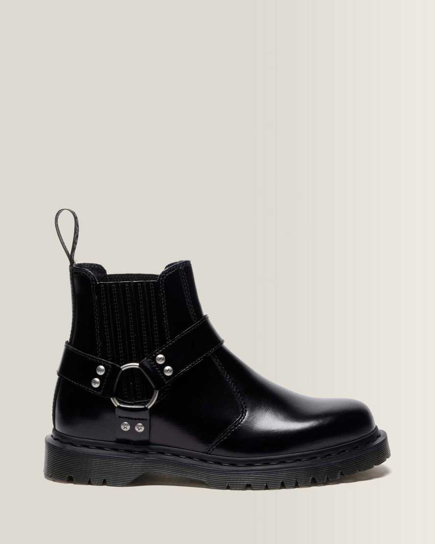 Dr. Martens 2976 Harness Analine Leder Chelsea Stiefel Schuhe in Schwarz, Größe: 45
