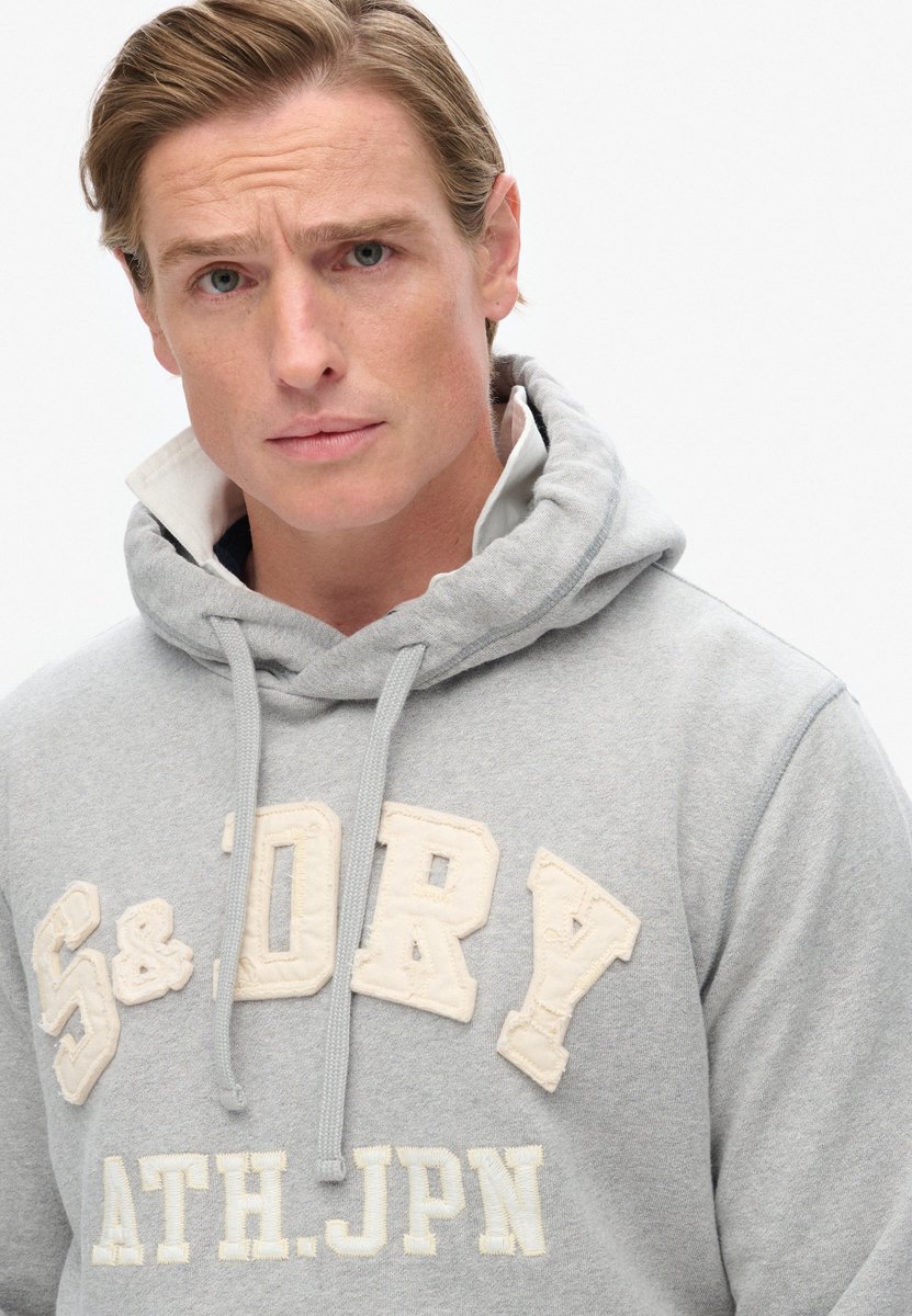 Superdry Herren Vintage Athletic Hoodie Hellgrau - Größe: L