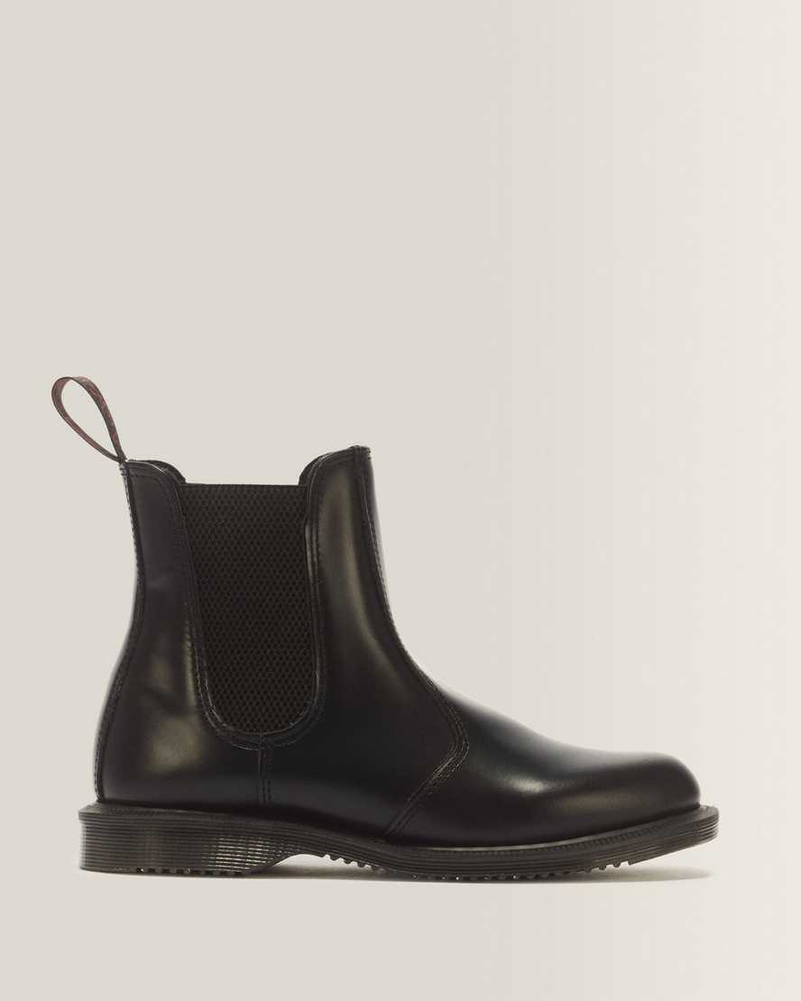 Dr. Martens Flora Glattleder Chelsea Stiefel Schuhe in Schwarz, Größe: 36