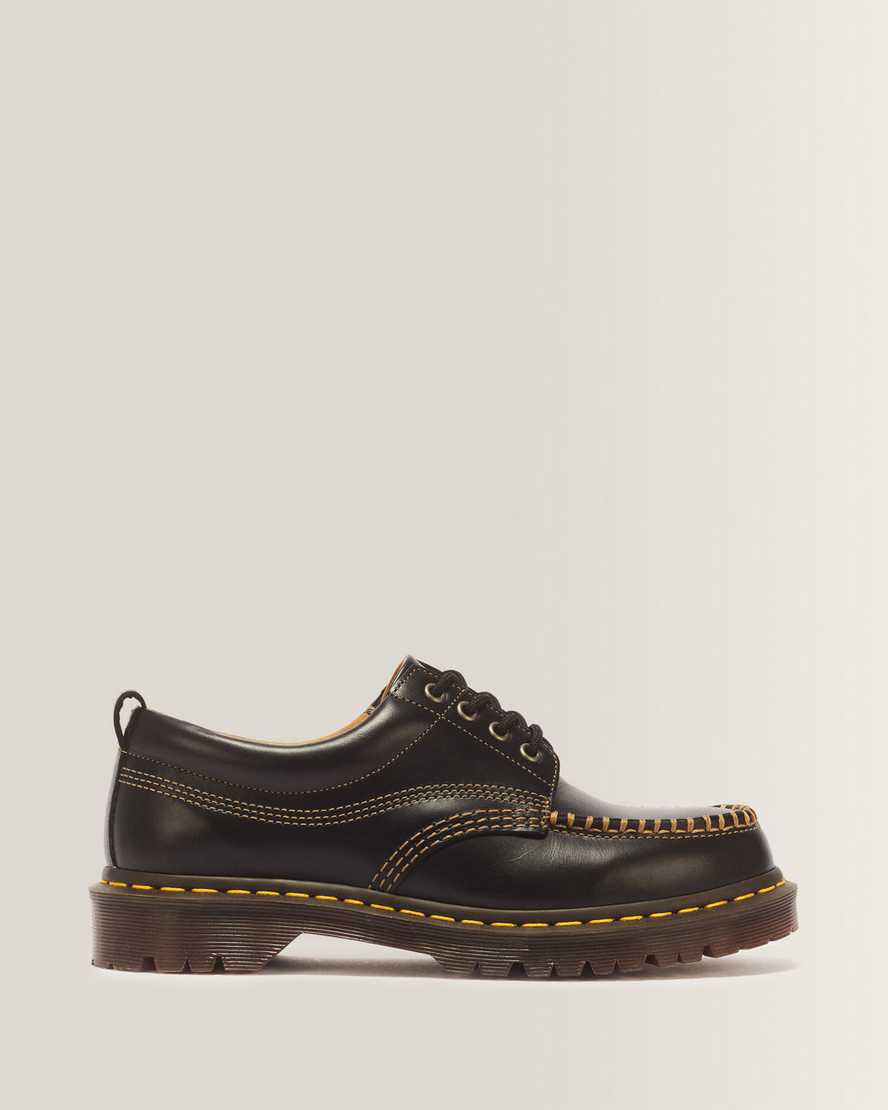 Dr. Martens Lowell Leder Moc Toe Schuhe in Schwarz, Größe: 44