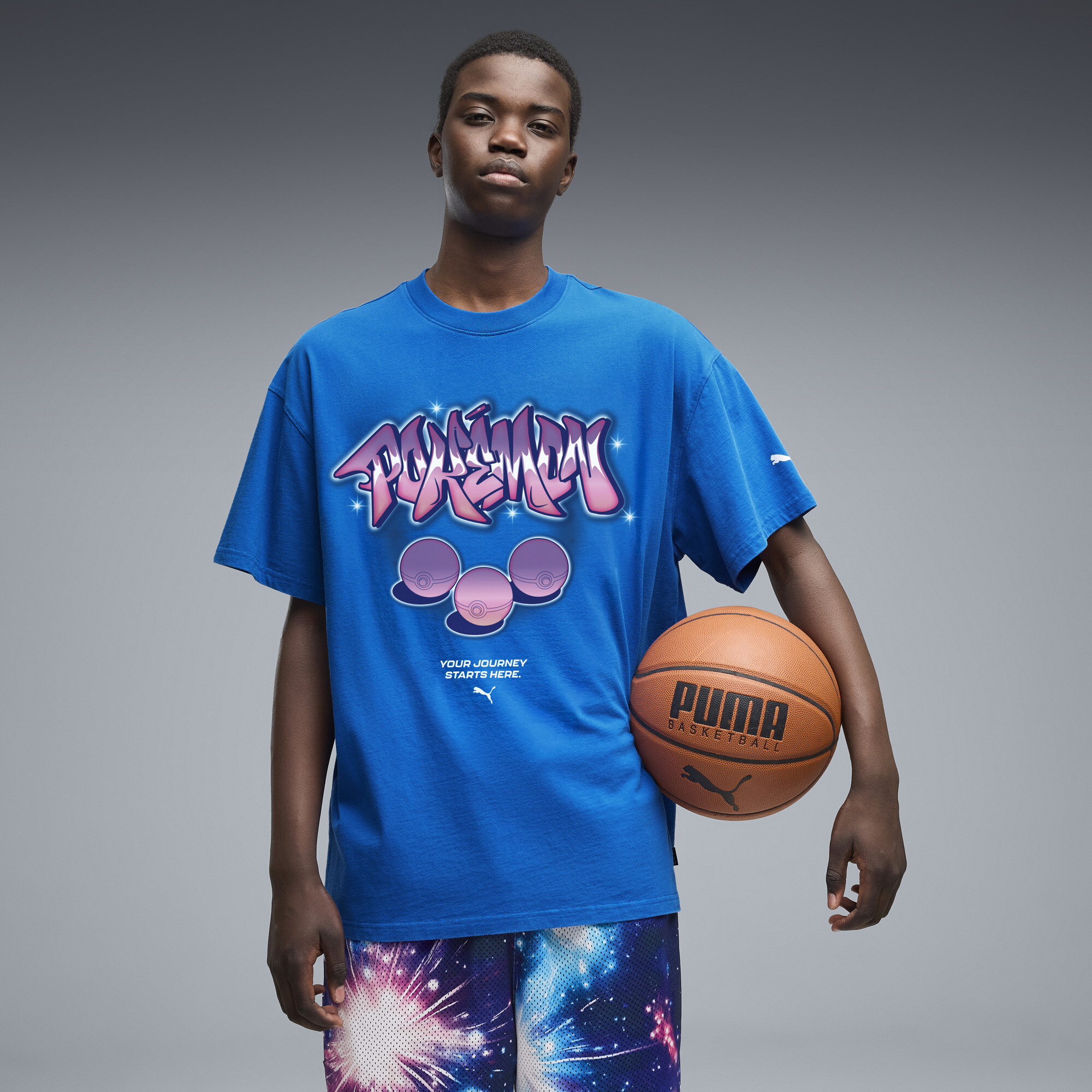 PUMA x POKÉMON Oversized T-Shirt Herren, Kleidung, Blau, S