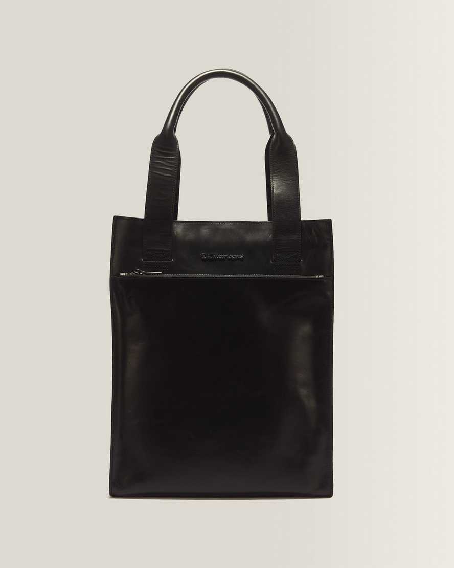 Dr. Martens Leder Tote Bag in Schwarz