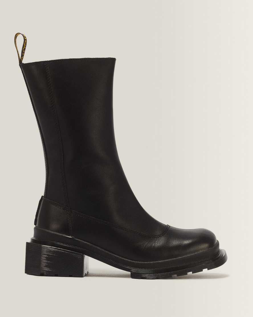 Dr. Martens Maybole Hi Square Toe Leder Chelsea Stiefel Schuhe in Schwarz, Größe: 37