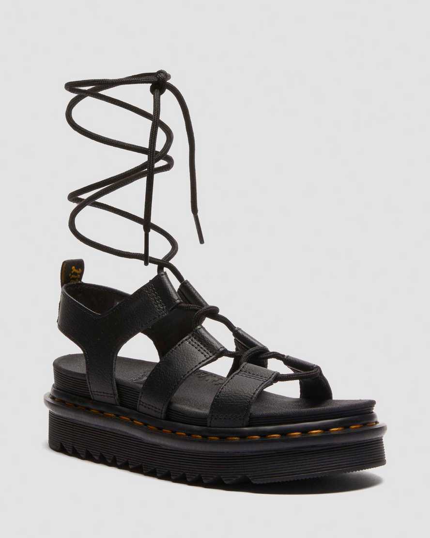 Dr. Martens Nartilla Leder Gladiatorsandalen in Schwarz, Größe: 38