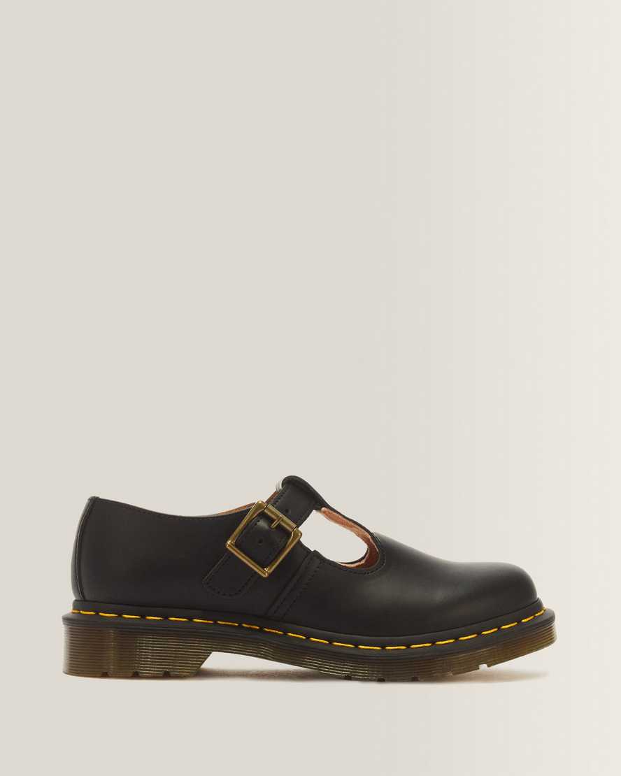Dr. Martens Polley Glattleder Mary Jane Schuhe in Schwarz, Größe: 38