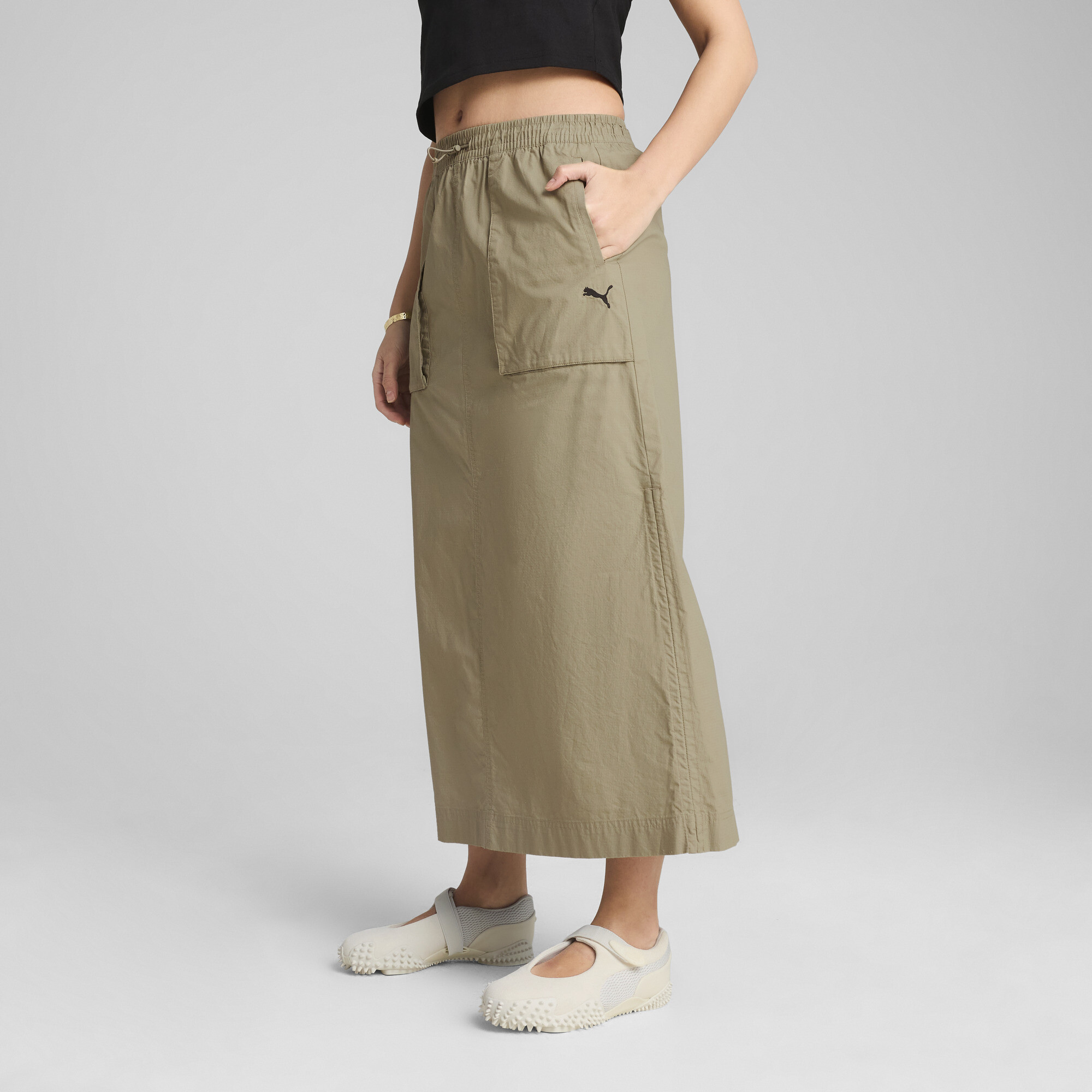 FUTURE.PUMA.ARCHIVE Maxirock mit variabler Länge Damen, Accessoires, Braun, L