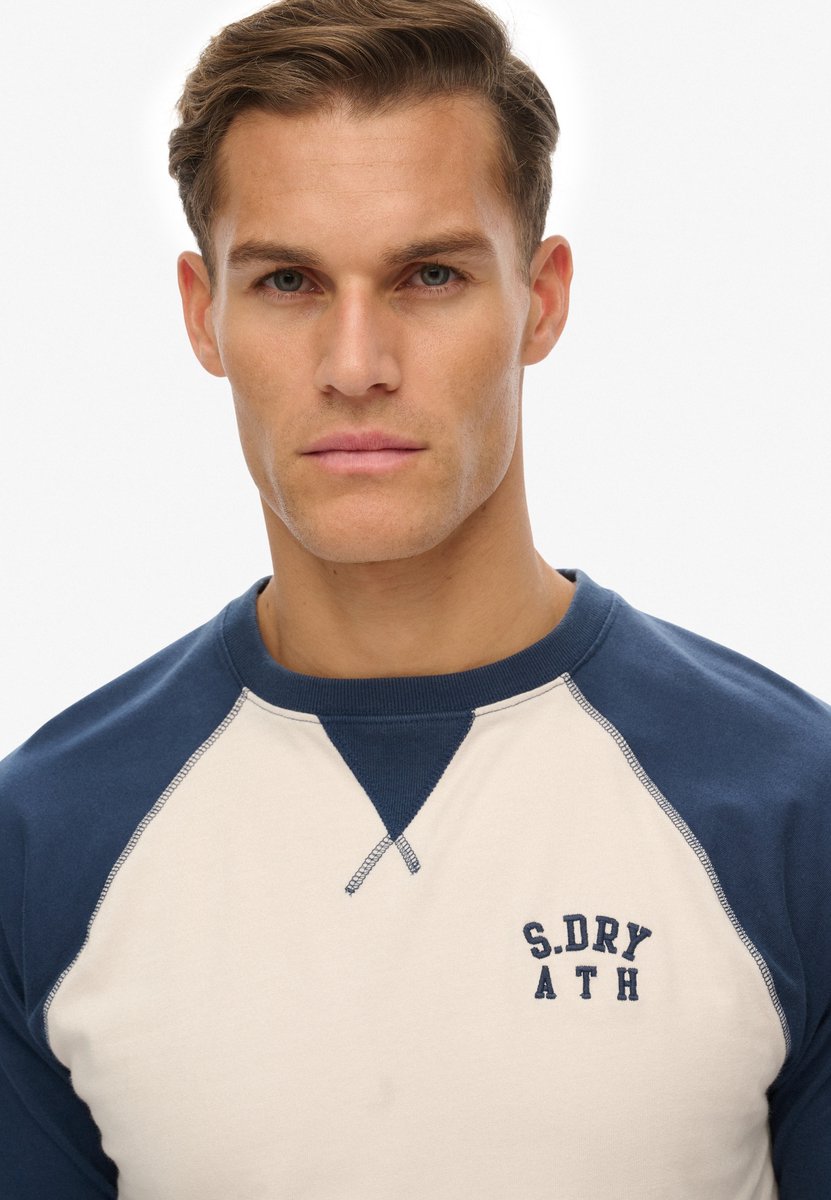 Superdry Herren Vintage Athletic Baseball Oberteil Light Grey - Größe: S