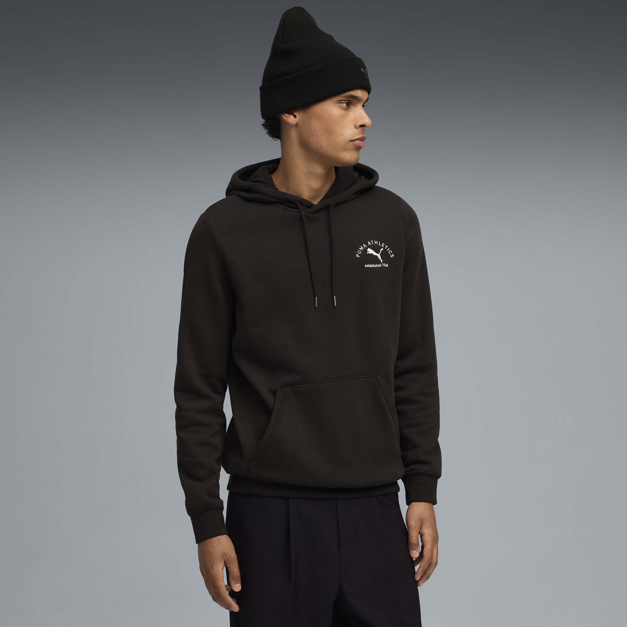 PUMA Class Graphic Hoodie Herren, Kleidung, Schwarz, M
