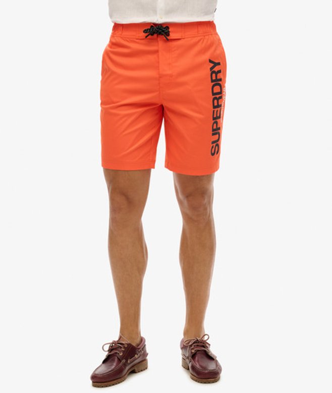 Superdry Herren Sportswear Boardshorts aus Recyceltem Material Orange - Größe: S