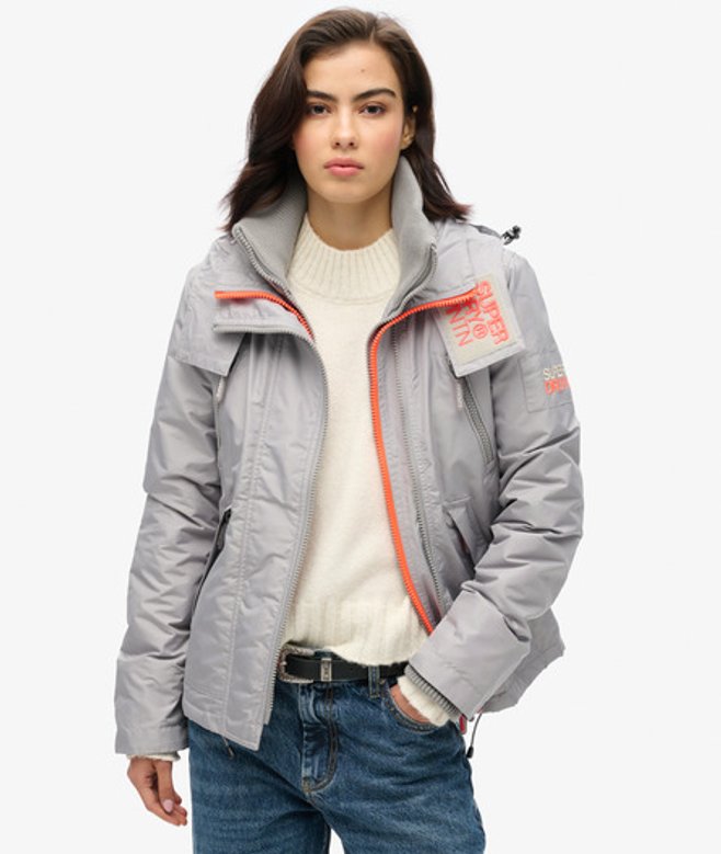 Superdry Damen Mountain SD Windcheater Hellgrau - Größe: 42