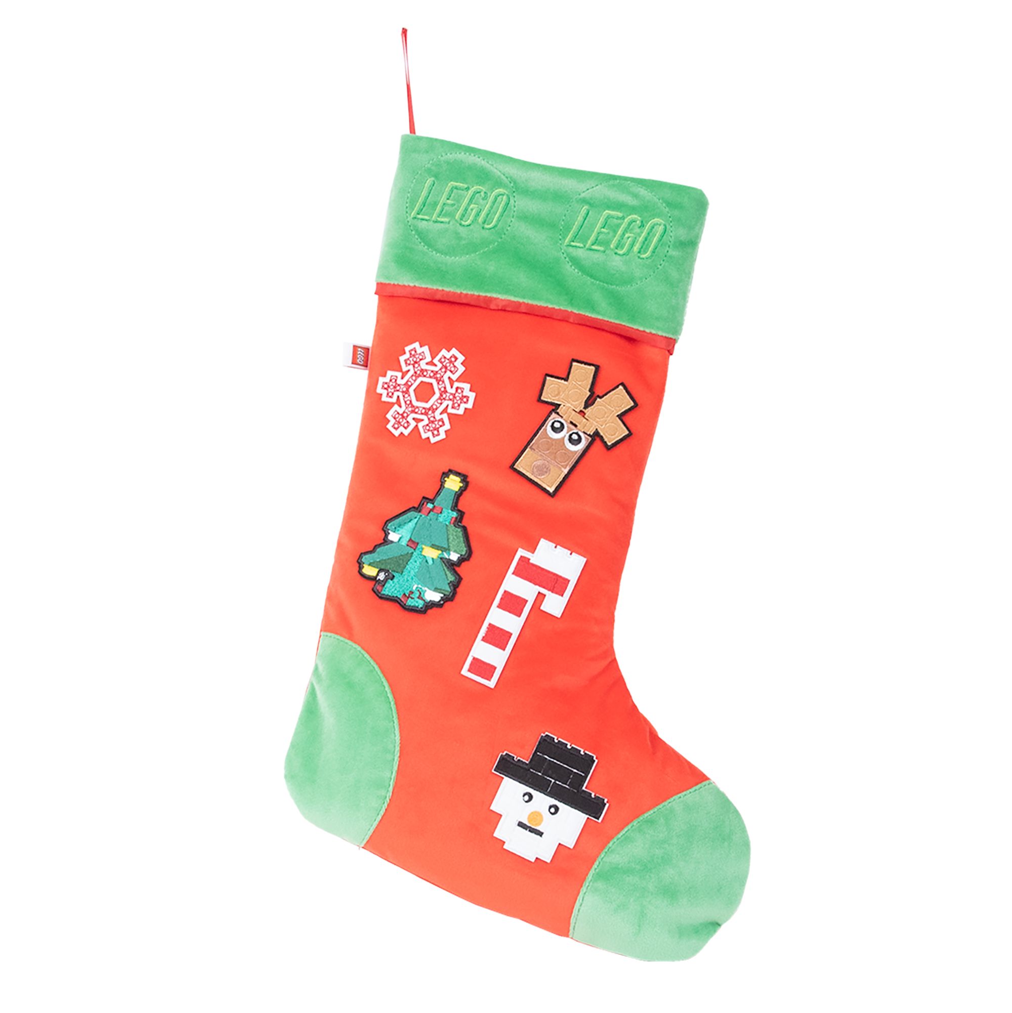 Weihnachtsstrumpf mit grünem Stein