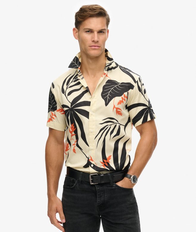 Superdry Herren Hawaii-hemd Weiß - Größe: S