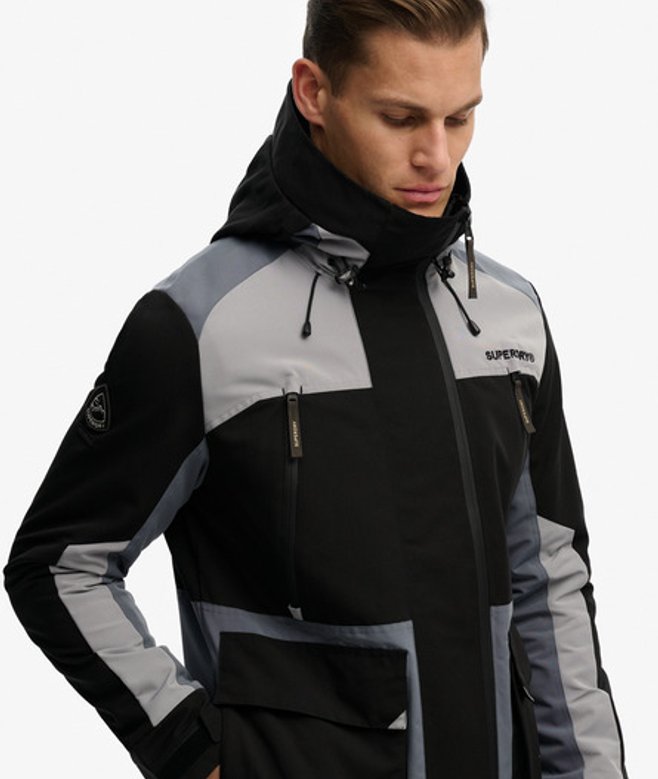Superdry Herren Kapuzen-windbreaker mit Colorblocking Black - Größe: Xxl