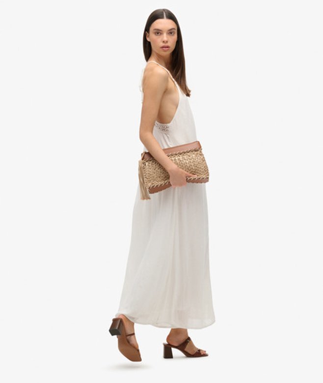 Superdry Women's Ibiza Maxi-trägerkleid Weiß - Größe: 44