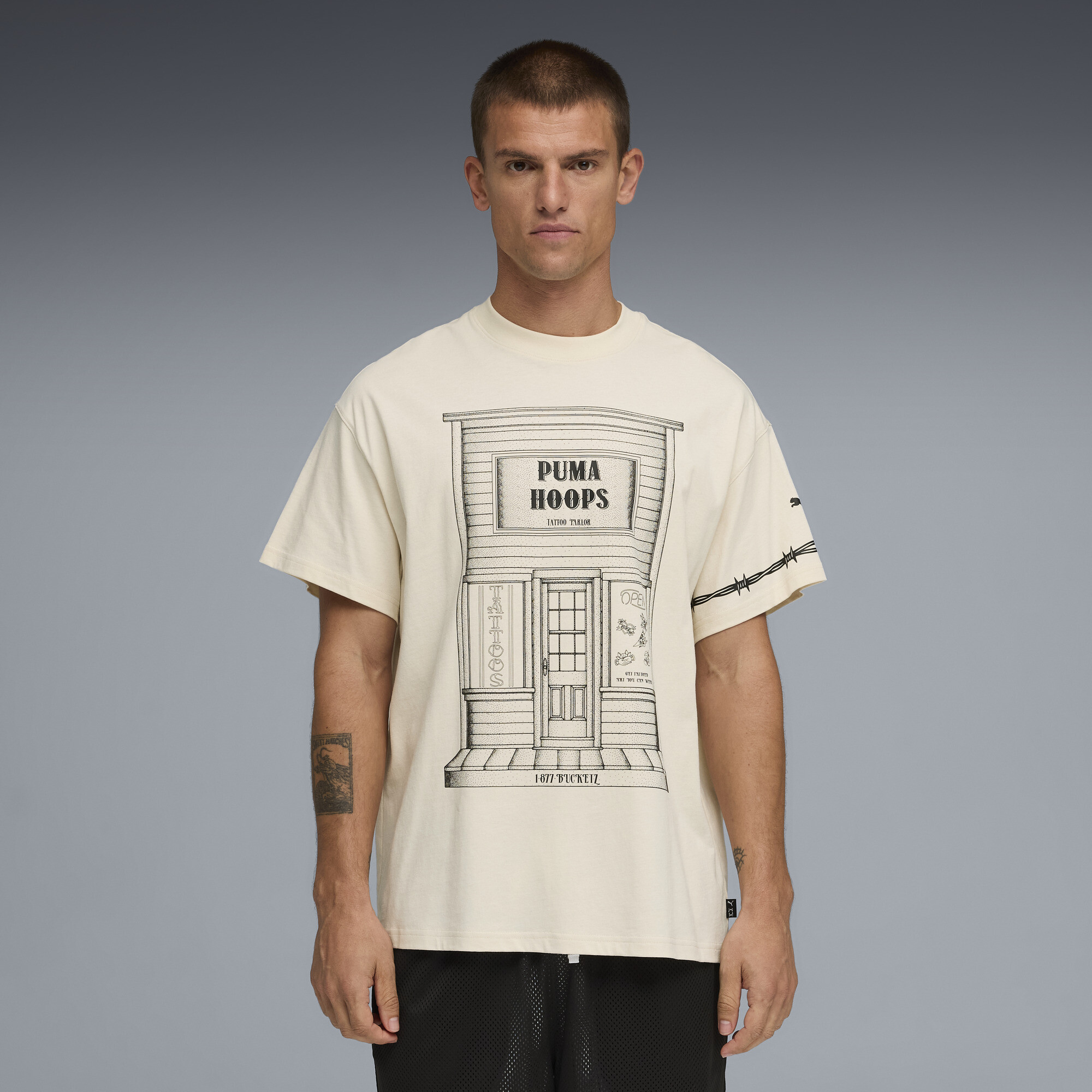PUMA Swish N' Ink II Oversized Basketballshirt Herren, Accessoires, Weiß, M