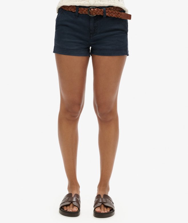 Superdry Damen Chino Hot Shorts Marineblau - Größe: 44