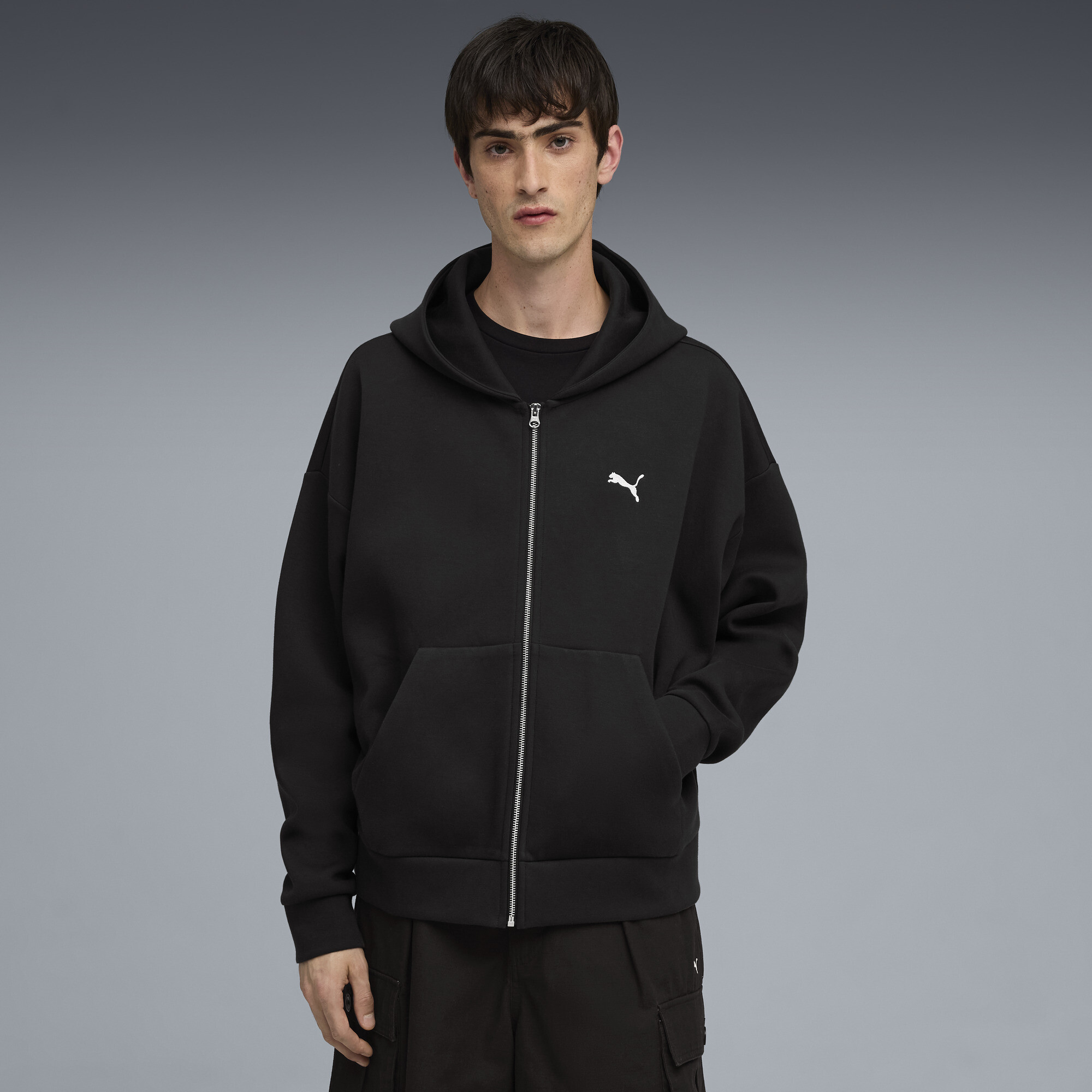 PUMA Wardrobe Essentials Boxy Kapuzenjacke Herren, Accessoires, Schwarz, XXL