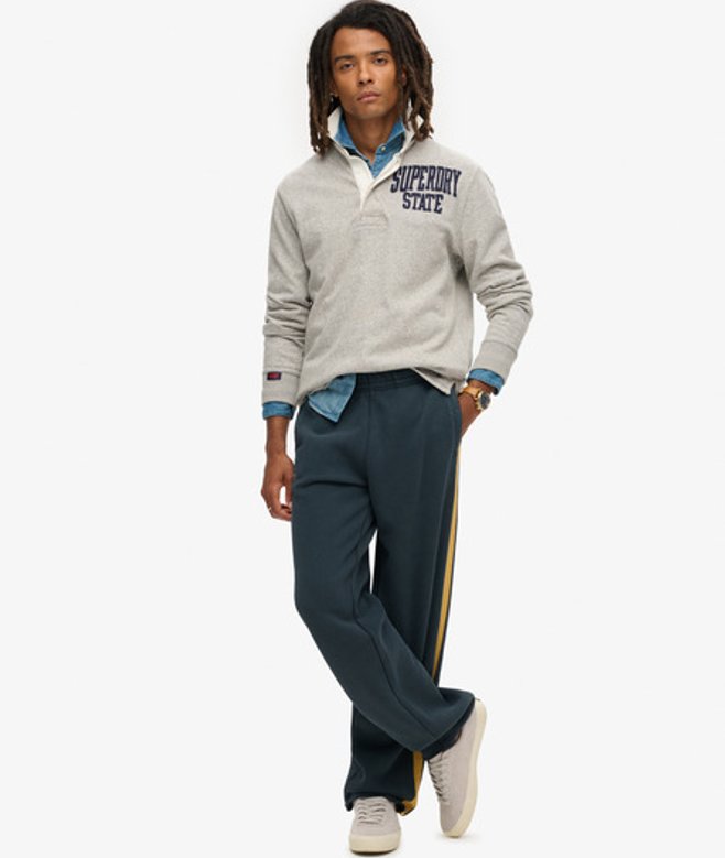 Superdry Damen Mid Rise Baggy Hose Cream - Größe: 32/30