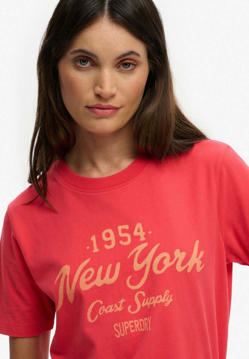 Superdry Damen Beach Club T-shirt in Lockerer Passform Red - Größe: 36