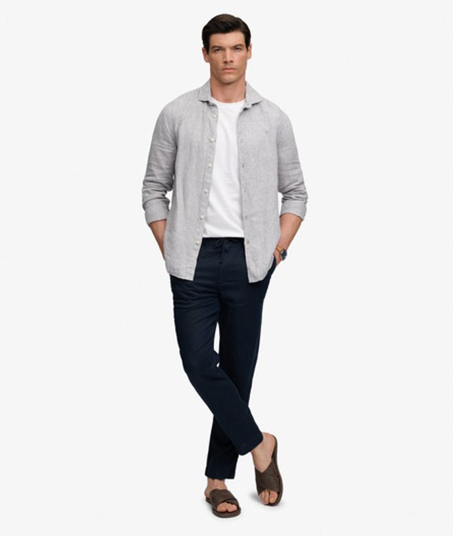 Superdry Herren Merchant Leinenhose Navy - Größe: Xxl