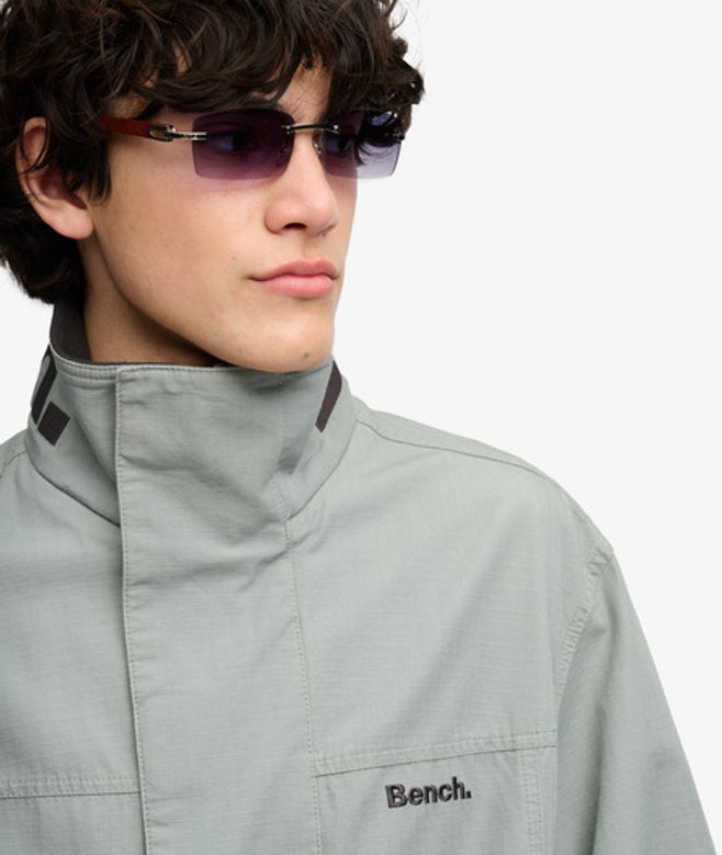 Superdry Herren Bench Ripstop-jacke mit Hohem Kragen Light Grey - Größe: S